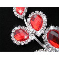 Red Royal Crystal Beaded Fashion Necklace With Ear Ring